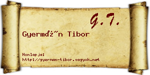 Gyermán Tibor névjegykártya